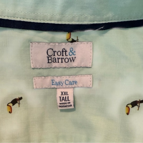 Croft & Barrow Light Green Toucan Print Shirt - Picture 4 of 4